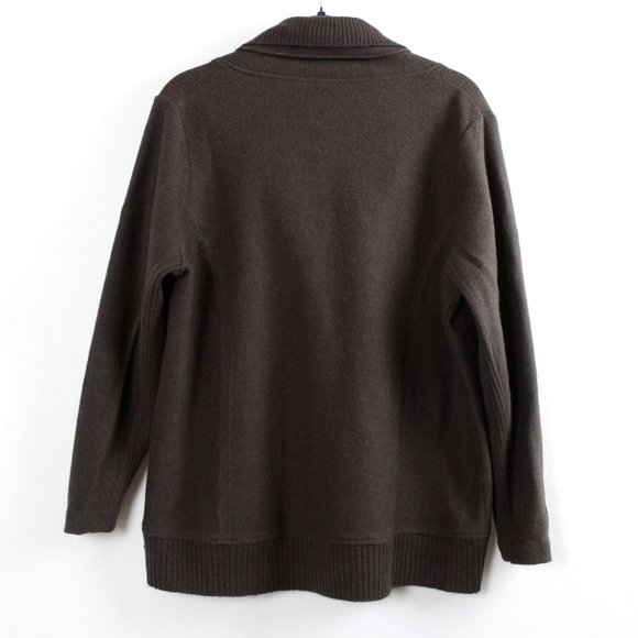 Brown Wool Double Collar Cocoon Cardigan - Picture 13 of 13
